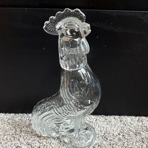 Clear Glass Rooster Decanter